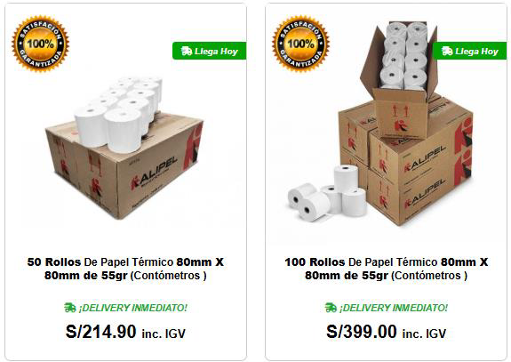 Papel Térmico 80x80mm · 10 rollos